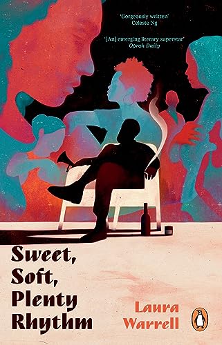 Book cover with silhouetted figures and colorful abstract background.