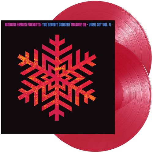 Warren Haynes vinyl record set with red snowflake design and red discs.