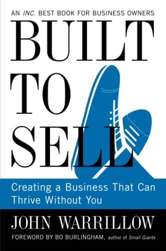 Book cover: "Built To Sell" with a blue shoe graphic and author name.