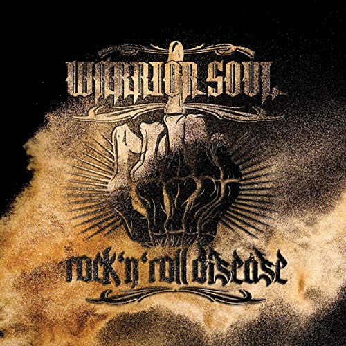 Warrior Soul album cover: skeletal hand with raised middle finger, distressed texture.