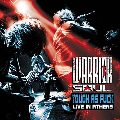 Live rock band performance with band name "Warrior Soul" and album title.