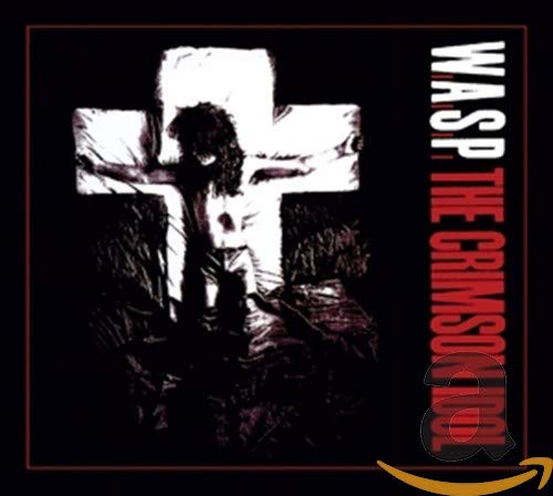 Wasp album cover: a figure on a cross against a dark background.