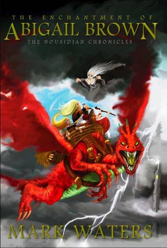Book cover: fantasy art featuring a red dragon, riders, and a silhouetted figure.