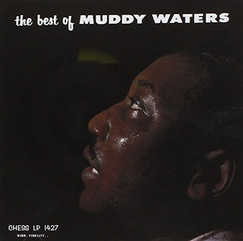 CD cover: profile portrait of Muddy Waters in dark tones.