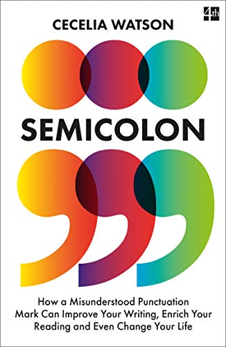 Book cover with colorful overlapping semicircles and bold text: "SEMICOLON".