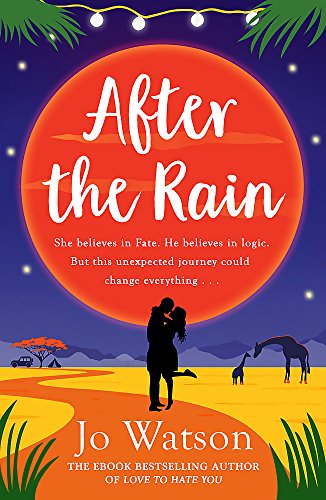 Book cover: couple silhouetted against a sunset and African savanna.