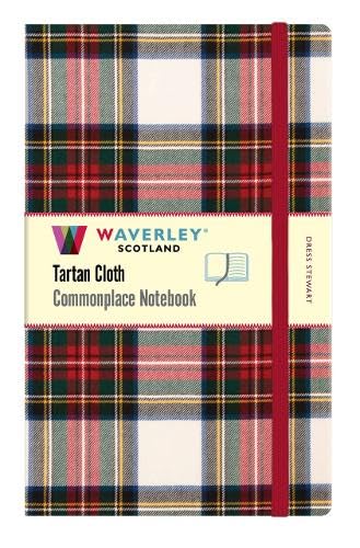 Tartan notebook with red ribbon marker and “Waverley” branding.