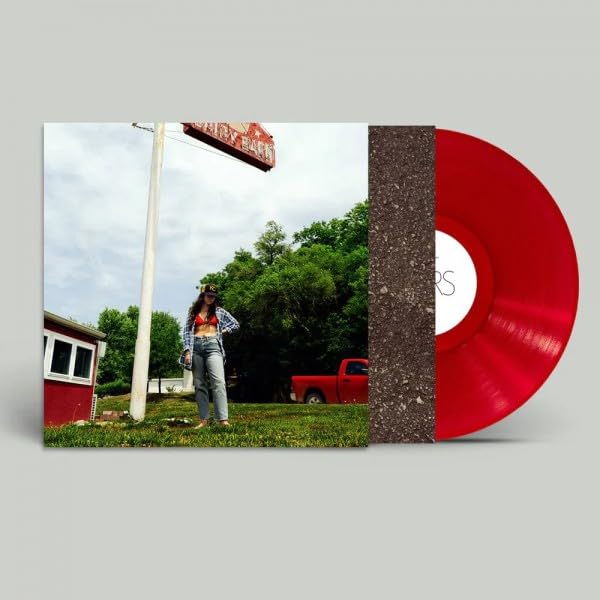 Waxahatchee album cover and red vinyl record shown against a gray background.