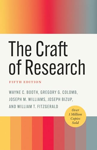 Book cover for "The Craft of Research, Fifth Edition" with colorful stripes.