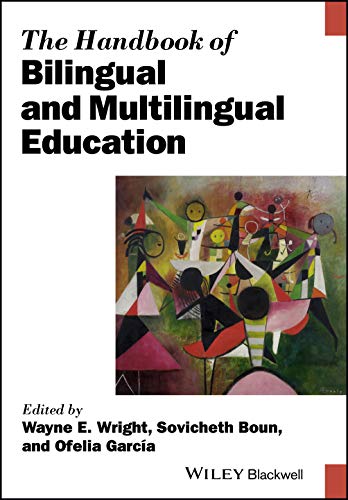 Book cover: "The Handbook of Bilingual and Multilingual Education" with abstract art.