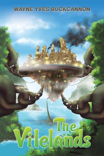 Book cover: floating, industrial city held by large, clawed hands.