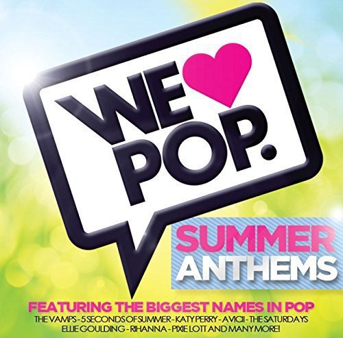 CD cover for “We Love Pop: Summer Anthems” with pink heart and text.