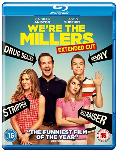 We're The Millers" Blu-ray cover featuring Jennifer Aniston, Jason Sudeikis, and others.