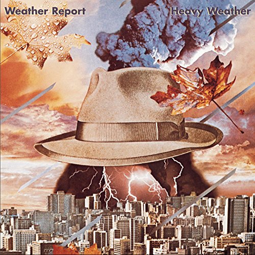 CD cover for Weather Report’s “Heavy Weather” with hat and stormy sky.