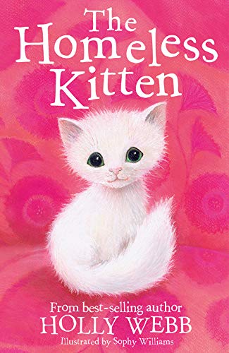 Book cover featuring a fluffy white kitten with green eyes.