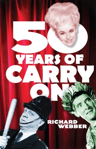 Book cover: “Fifty Years Of Carry On” with actors’ portraits.
