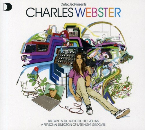 CD cover for Charles Webster’s “Defected Presents” with illustrated music equipment.