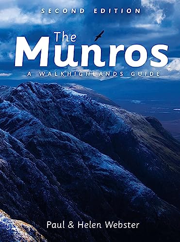 Book cover for The Munros: A Walkhighlands Guide featuring a dramatic mountain landscape.