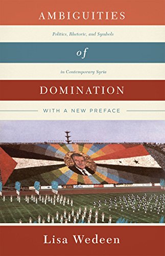 Book cover: “Ambiguities of Domination,” featuring a Syrian stadium mosaic and portrait.
