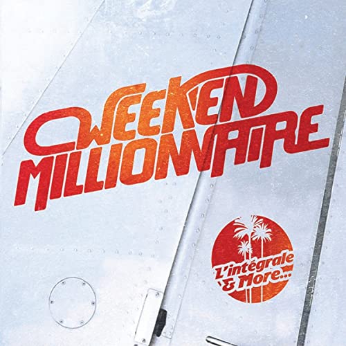 Album cover featuring the red text Week-end Millionnaire on a metallic, riveted silver background.