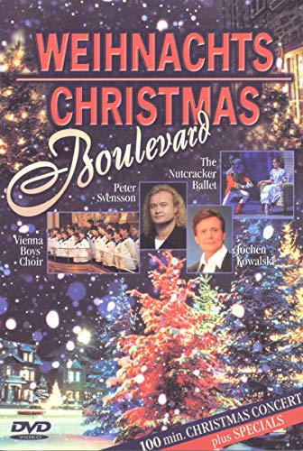 Weihnachts Boulevard" DVD cover featuring performers and a Christmas tree.