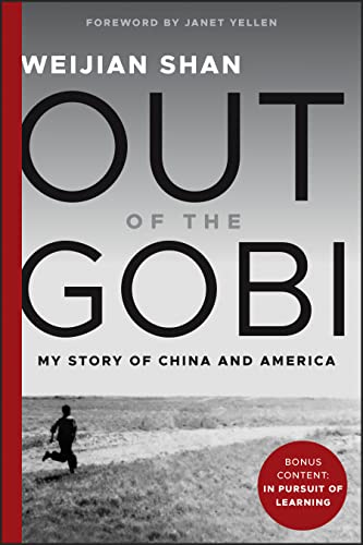 Book cover: "Out of the Gobi" with a runner in a desert landscape.