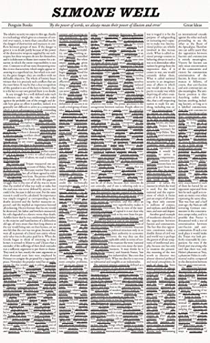 Book cover with text arranged to form the words "Power of Words" by Simone Weil.