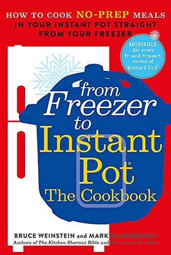 Cookbook cover with blue Instant Pot illustration and white text.