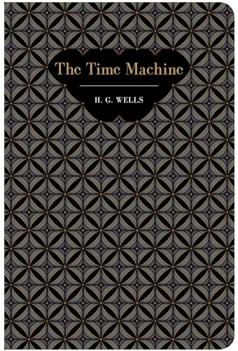 Book cover for "The Time Machine" by H.G. Wells, patterned design.