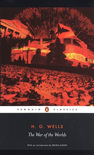 Book cover of The War of the Worlds by H. G. Wells with red imagery.