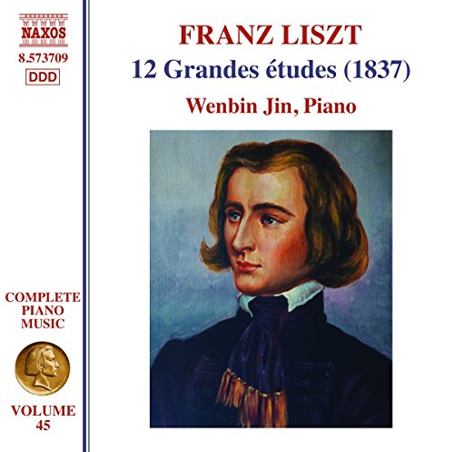 CD cover featuring a portrait of Franz Liszt with text identifying Wenbin Jin, piano.