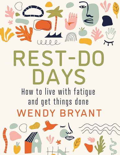 Book cover with colorful abstract illustrations and bold title “Rest-Do Days”.