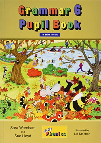 Grammar 6" pupil book cover with colorful illustration of animals in a park.