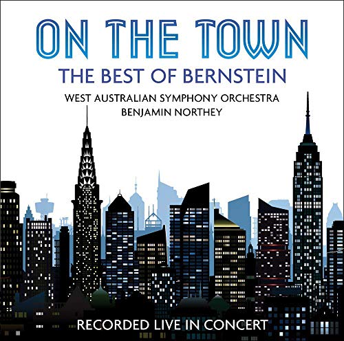 CD cover featuring a city skyline at night with blue and black buildings.