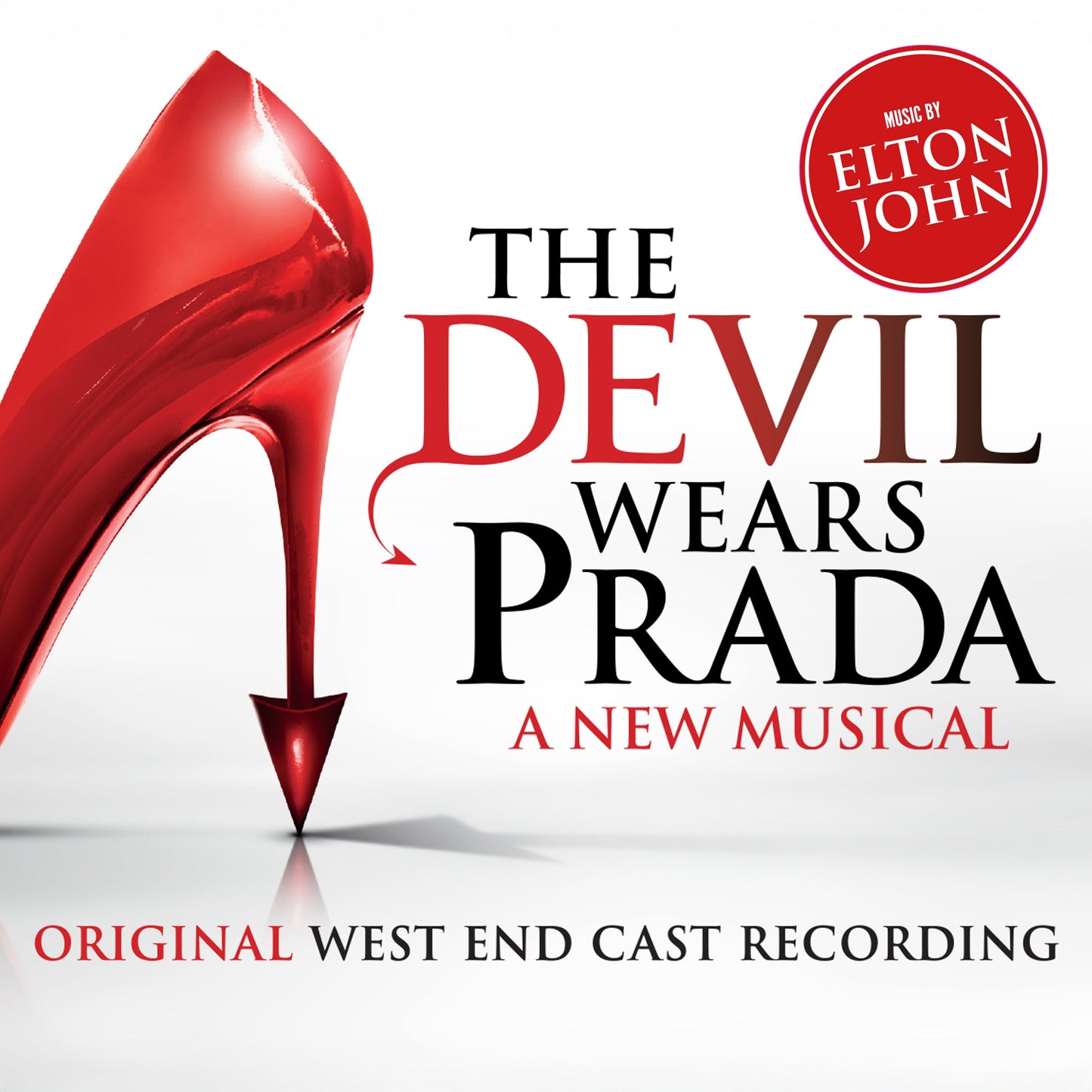 Musical cast recording album cover featuring a red high heel.