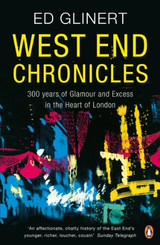 Book cover for "West End Chronicles" with abstract city illustration.