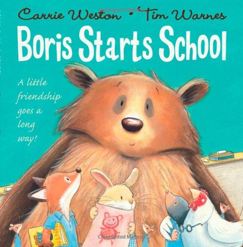 Brown bear with fox, rabbits, and a mouse, children's book cover.