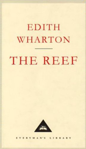 Cream-colored book cover with red title "The Reef" by Edith Wharton.