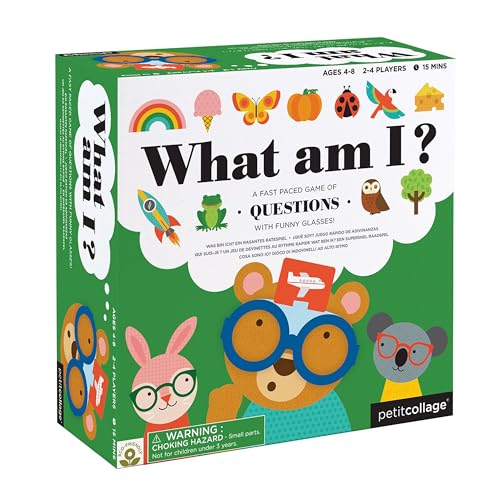 Green game box with colorful illustrated animals and the title "What Am I?".