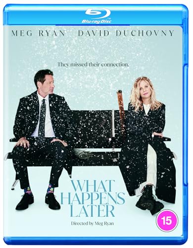 Meg Ryan and David Duchovny sit on a bench in snow-covered clothing on Blu-ray cover.