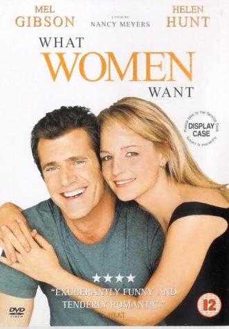 DVD cover for "What Women Want" featuring Mel Gibson and Helen Hunt.