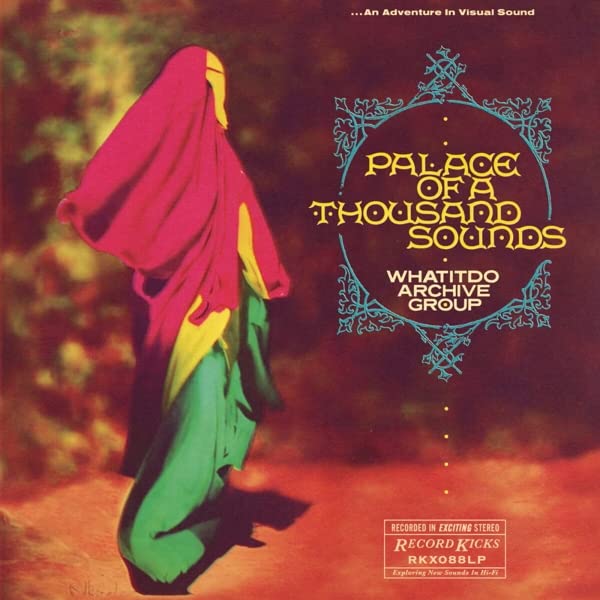 A figure in a colorful robe stands against a dark, textured background with text.