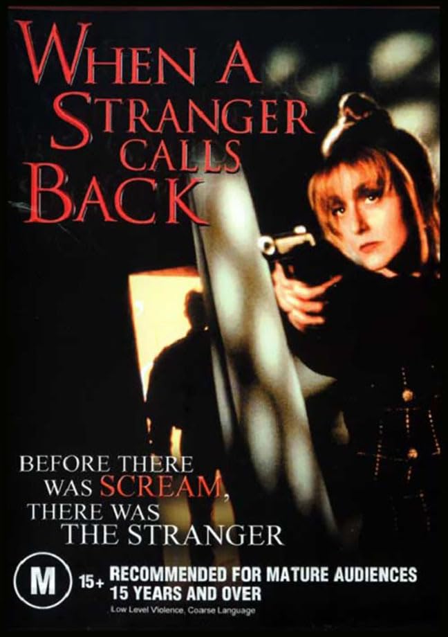 DVD cover for thriller “When A Stranger Calls Back” with a woman holding a gun.