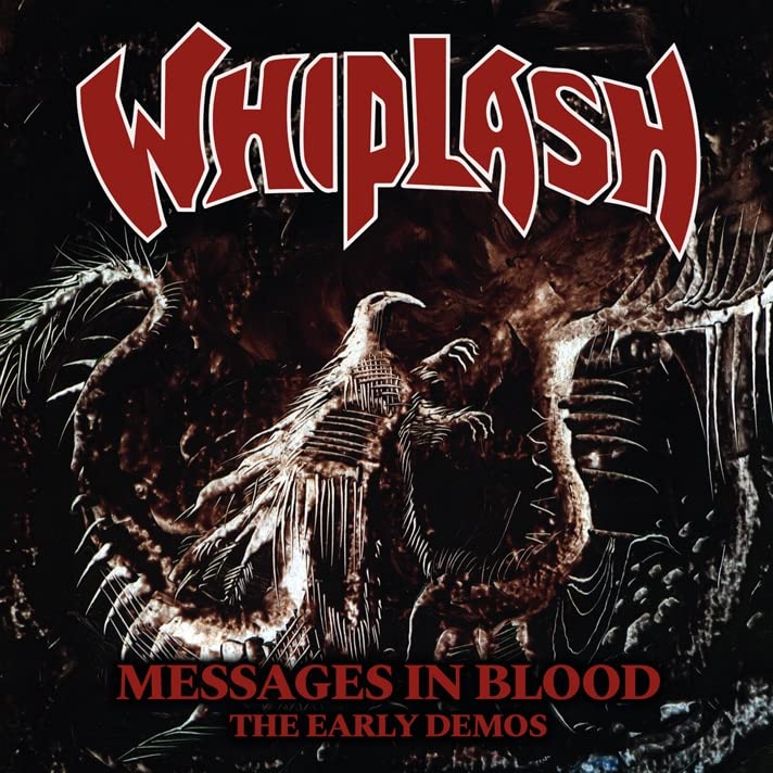 Whiplash album cover: dark, thorny imagery with band name and title text.