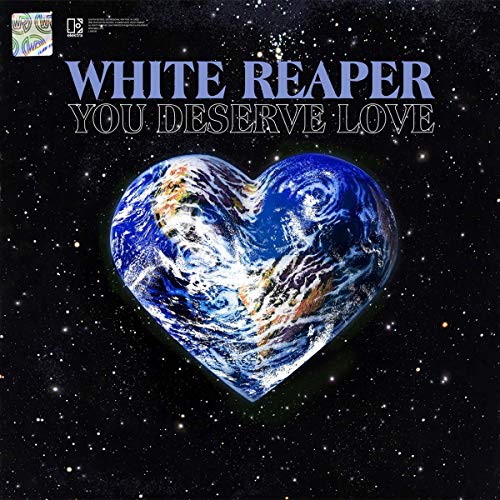 White Reaper album cover: Earth-shaped heart against a starry black background.