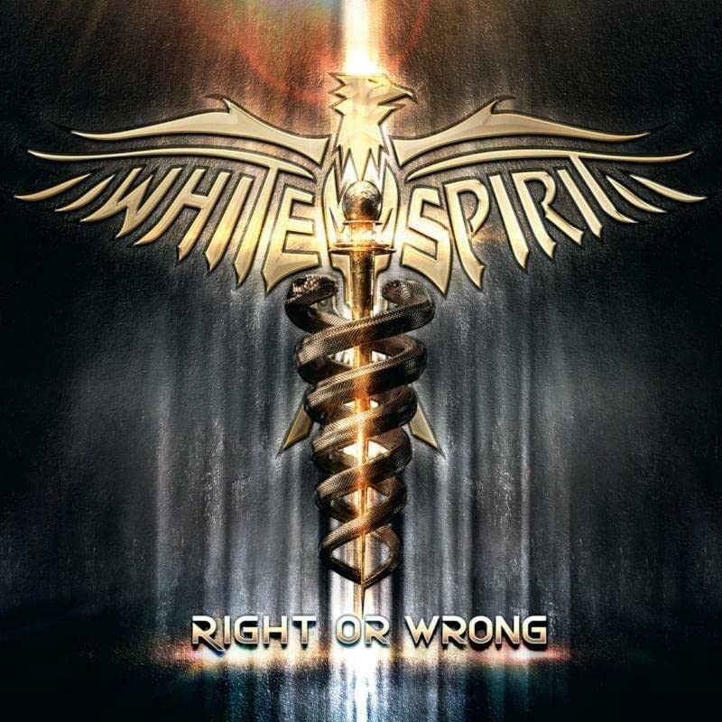CD cover for White Spirit’s “Right Or Wrong” featuring an eagle and sword.