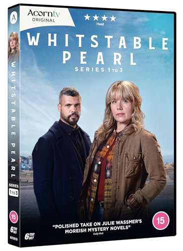 DVD cover for Whitstable Pearl Series 1-3 featuring a man and woman standing together.
