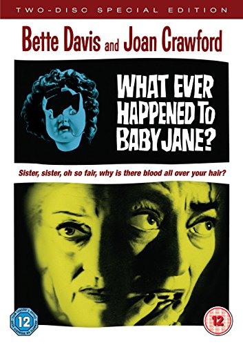 What Ever Happened to Baby Jane?" DVD cover featuring Bette Davis and Joan Crawford.