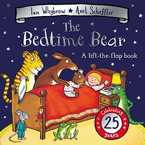 Children's book cover featuring a child in bed with a bear, tiger, and kangaroo.