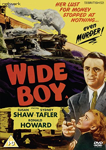 DVD cover for "Wide Boy" featuring a train, man with gun, and couple.